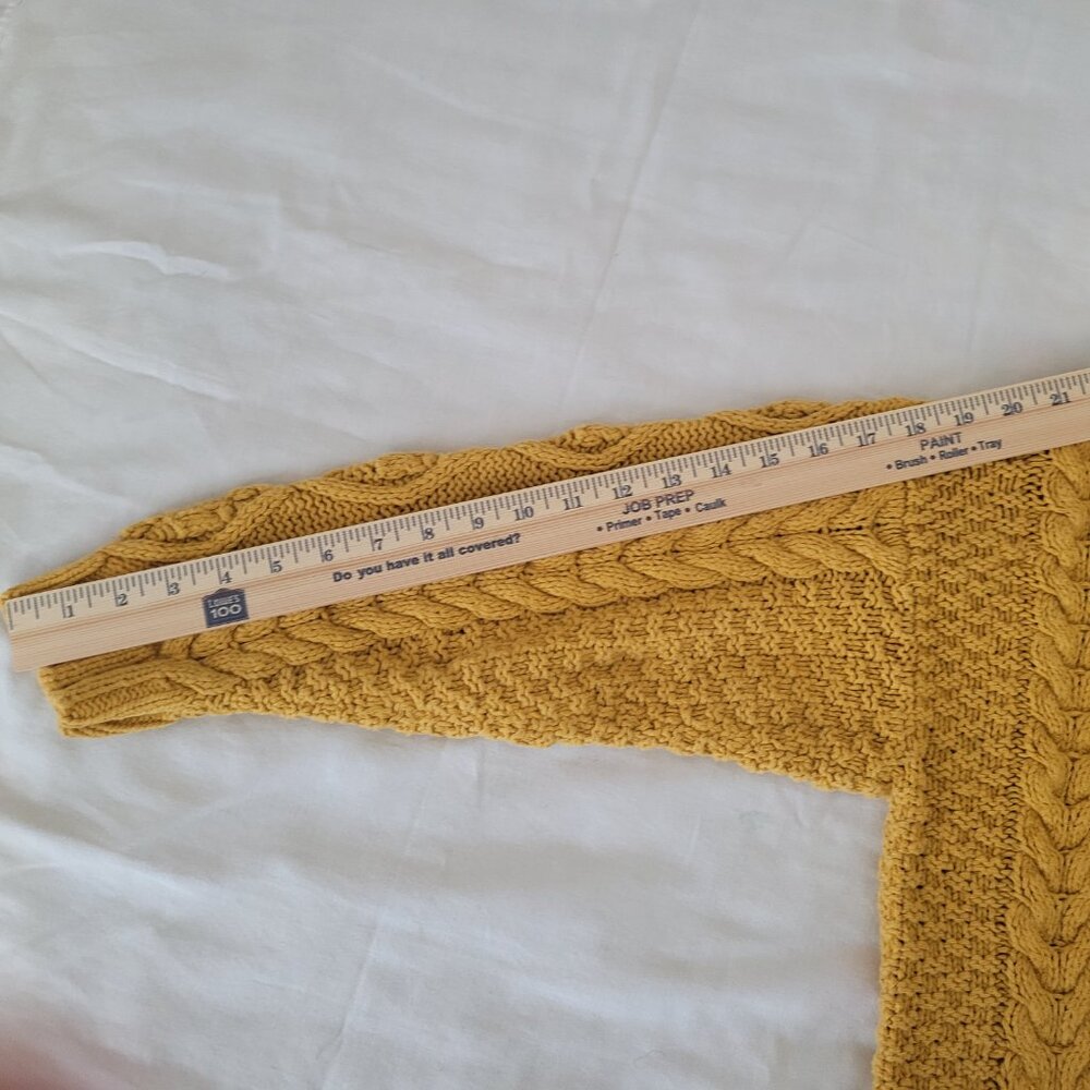 Vintage Yellow Cable Knit Sweater Pullover Limited Express   Size S - Picture 15 of 15